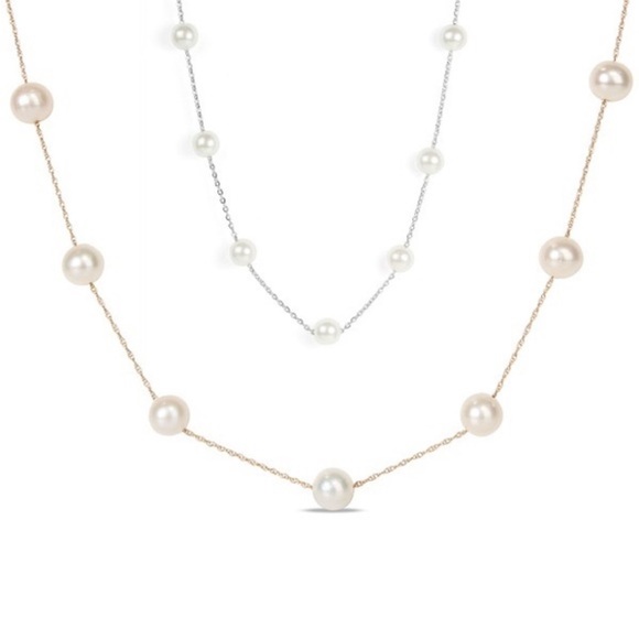 Boutique Jewelry - NEW • Ivory Pearl & Silver Chain Choker Necklace